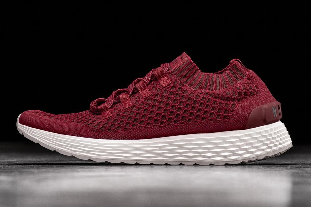 Chaussure Running NOBULL Homme cramoisi - Chaussures NOBULL Crimson Knit Runner,France (6298-GKZYB)